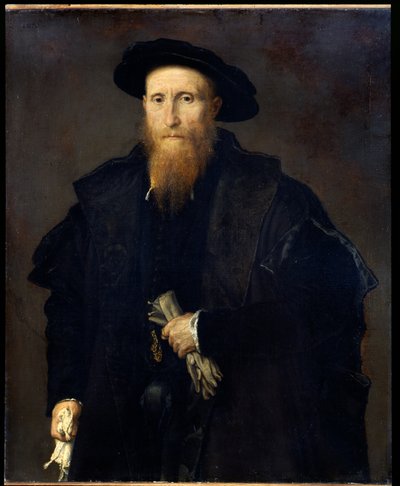 手袋をはめた老紳士の肖像（Liberale da Pinedel? 作： Lorenzo Lotto