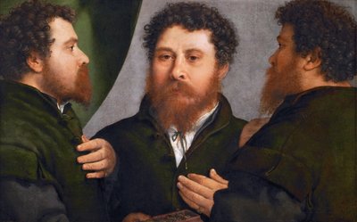 ルネッサンス期：金銀細工師の3つの姿勢の肖像 par Lotto, Lorenzo (1480-1556), 1530年頃。キャンバスに油彩、52x79。ヴィエンヌの美術史博物館 作： Lorenzo Lotto