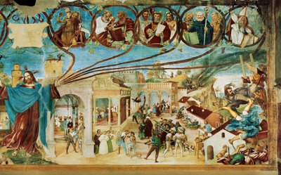 サンタ・バルバラ教会、カペッラ・スアルディの右側（壁画） 作： ロレンツォロト