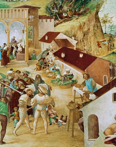 サンタ・バルバラ教会、カペッラ・スアルディの右側（壁画） 作： ロレンツォロト