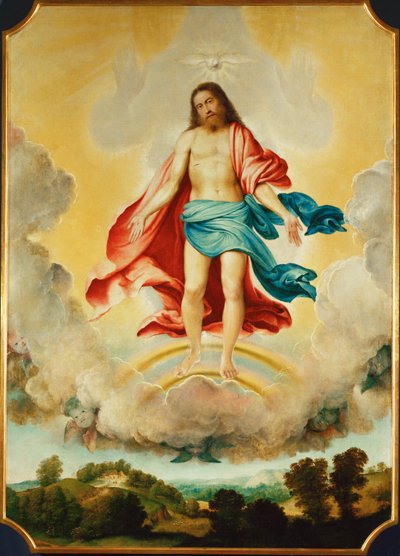 三位一体（キャンバスペインティング） 作： Lorenzo Lotto