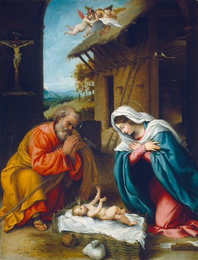 キリスト降誕 作： Lorenzo Lotto