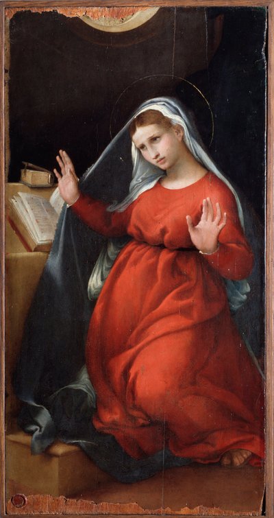 受胎告知の聖母 - 絵画 作： Lorenzo Lotto