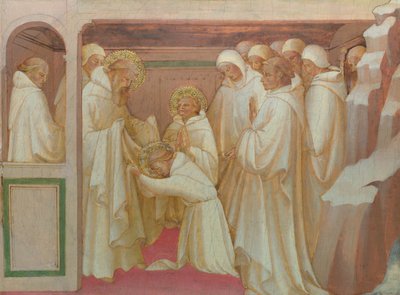 聖ベネディクトが聖人を秩序に認める 作： Lorenzo Monaco