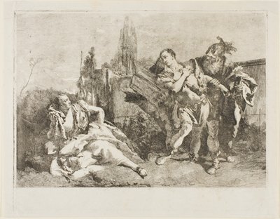 アルミーダを去るリナルド 作： Lorenzo Tiepolo