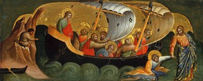 沈むプレデラのパネルからピーターを救出するキリスト、1370年頃。 作： Lorenzo Veneziano