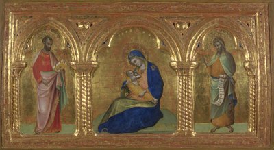 謙遜のマドンナと聖マルコとジョン、1365-1370。 作： Lorenzo Veneziano