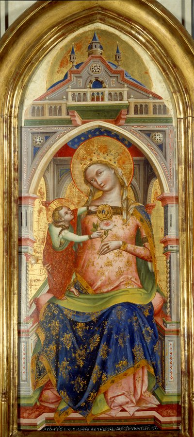 聖母と子」。ロレンツォ・ヴェネチアーノの絵画（14世紀 作： Lorenzo Veneziano