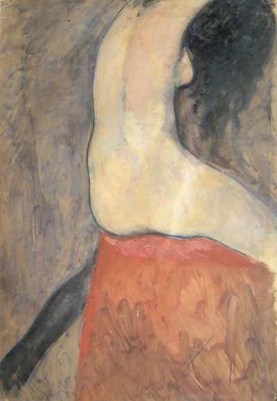 後ろから見た裸像 1910-12年頃 油彩、厚紙 作： Lorenzo Viani