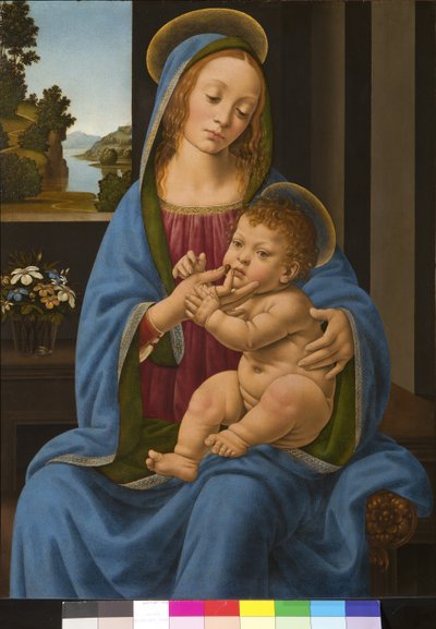 マドンナと子供、1485-90 作： Lorenzo di Credi