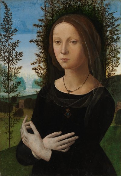 若い女性の肖像、ca。 1490-1500。 作： Lorenzo di Credi