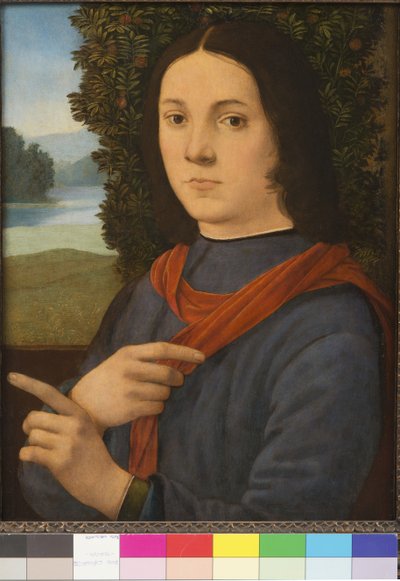 若い男の肖像、1490-99 作： Lorenzo di Credi