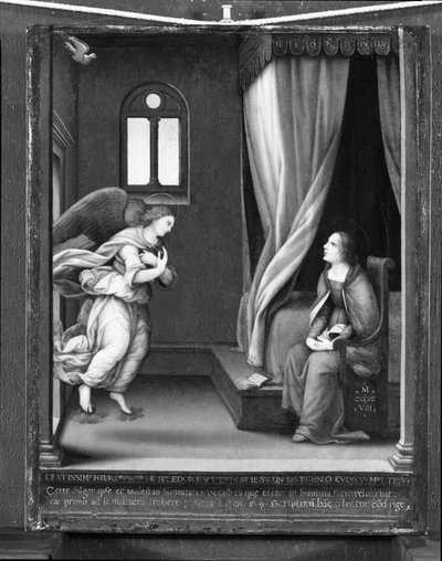 受胎告知、1508年頃 作： Lorenzo di Credi