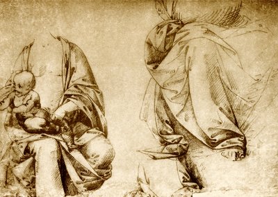 マドンナへの2つの衣服研究 作： Lorenzo di Credi