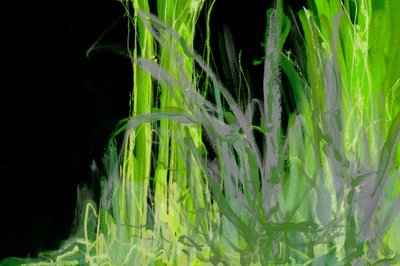 「緑の葉」の抽象画 作： Lori Ann Folz