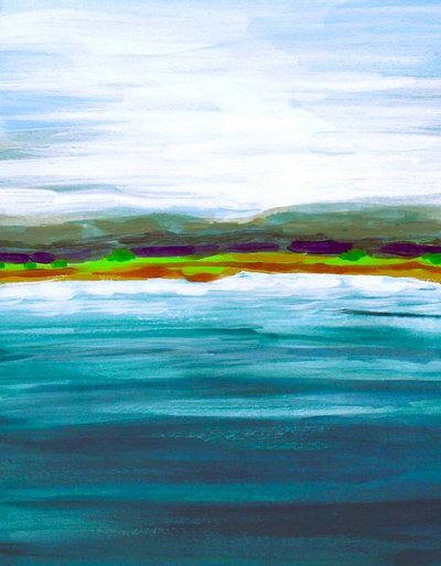 活気あふれる湖の水平線 作： Lori Ann Folz