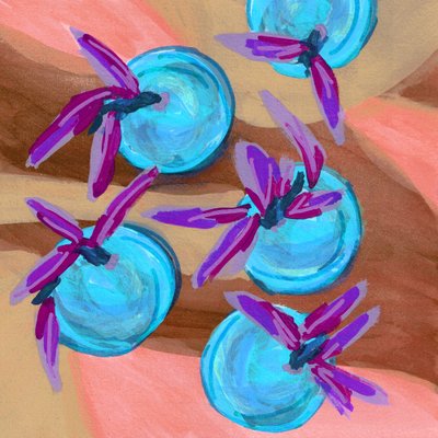 鮮やかな花の静物画 作： Lori Ann Folz