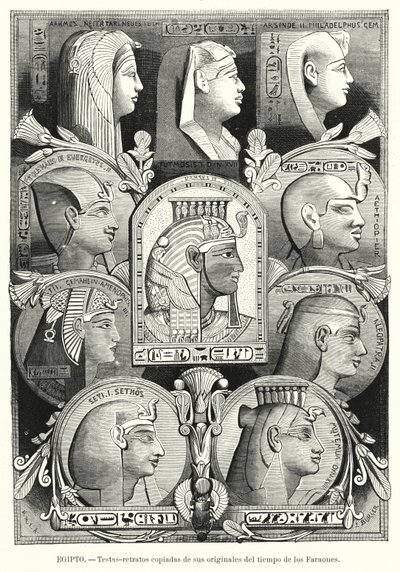 古代エジプトのポートレートヘッド（リトグラフ 作： Lothar Michael Burger