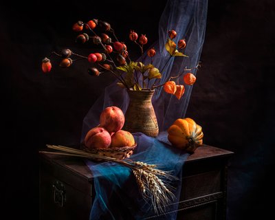 秋の収穫の静物画 作： 