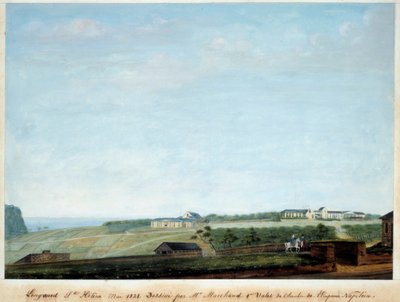 サント・ヘレーヌ島のロングウッドの眺め、1821年5月 作： Louis Joseph Marchand