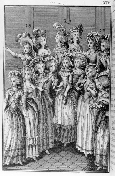 ルイ・ビネ（1744-1800）によるニコラ・エドメ・レスティフ・ド・ラ・ブルトンヌの著書『Les Parisiennes』、または『XL General Characters Taken in the Modern Moors, fit to serve a l