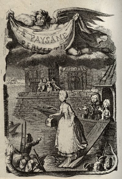 レスティフ・ド・ラ・ブルトンヌ（1734-1806）の「La Paysanne pervertie ou les Dangers de la ville」の挿絵。18世紀にビネが描いた版画。 作： Louis (after) Binet