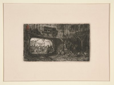 通路のある中庭 作： Louis Adolphe Hervier