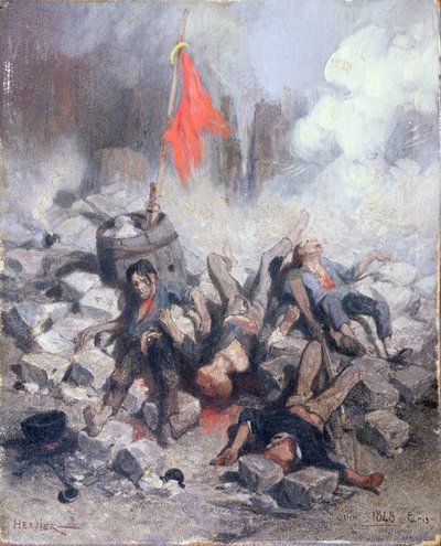 1848年6月のバリケードでの犠牲者 作： Louis Adolphe Hervier