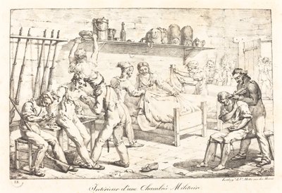 軍事室の内部。 作： Louis Albert Guislain Baclère d