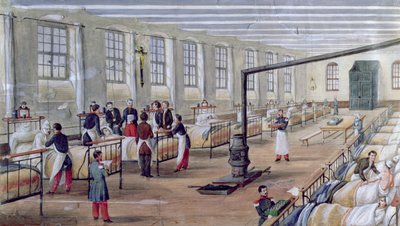 パリのヴァルドグレース軍事病院、1854年 作： Louis Amable Crapelet