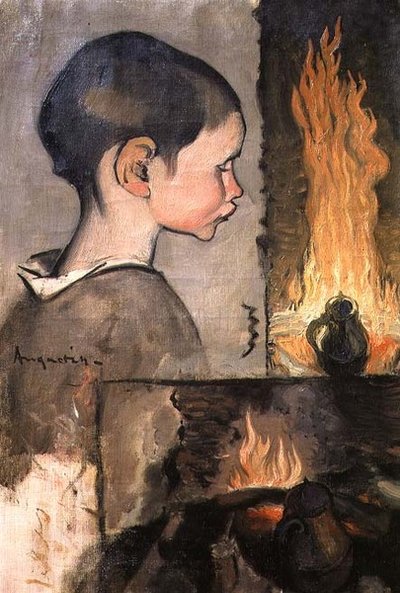 子供の横顔と静物の習作 作： Louis Anquetin