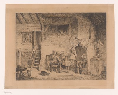 パブでの 16 世紀の衣装を着た会社 ル レシット オー キャバレー 作： Louis Antoine Carolus