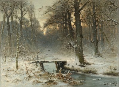 ハーグの森での1月の夜。 1875 作： Louis Apol