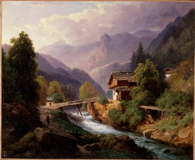 スイスの風景画 オーガスタス・ルイ・ラピート（1803-1874） 19世紀 個人蔵 作： Louis Auguste Lapito