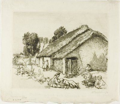 5人の子供とコテージ 作： Louis Auguste Lepère