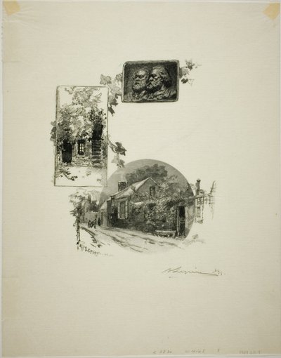 ルソーのアトリエとミレーの家への入り口 作： Louis Auguste Lepère
