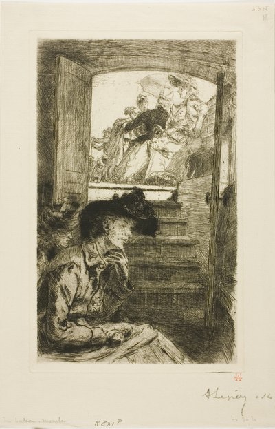 バトー・ムッシュにて 作： Louis Auguste Lepère