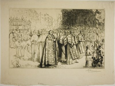 ナント大聖堂への行列の再入場 作： Louis Auguste Lepère