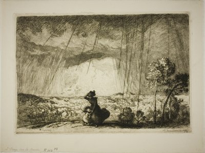 砂丘の嵐 作： Louis Auguste Lepère