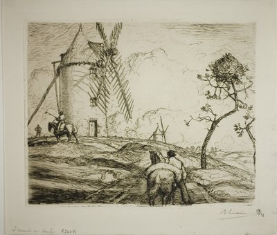 風車への到着 作： Louis Auguste Lepère