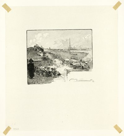 セーヌ河と大通りの長い道』より「夜明け」、14枚目 作： Louis Auguste Lepère