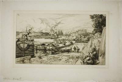 サン・マルタン運河河口のセーヌ川 作： Louis Auguste Lepère