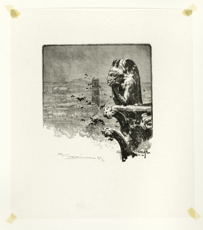 ノートルダムの吸血鬼、『セーヌ河と大通りの長い道』より9枚目 作： Louis Auguste Lepère