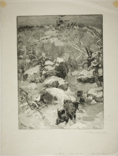 冬：キュヴィエ・シャティヨン・クリフ 作： Louis Auguste Lepère