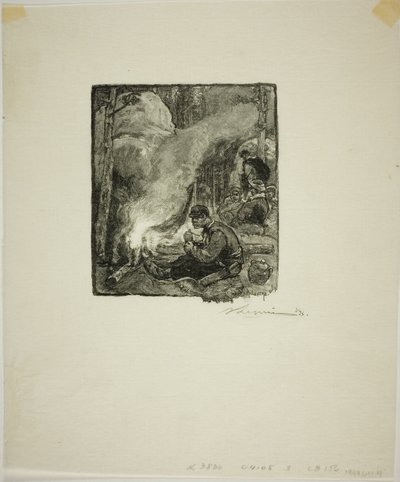 木こりたちの食事 作： Louis Auguste Lepère