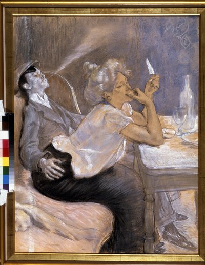 アパッチの夕食。 ルイ・ルグランの絵画 (1863-1951) 作： Louis Auguste Mathieu Legrand