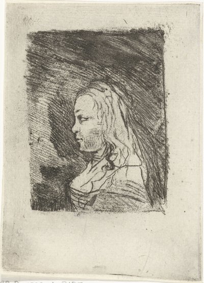 左の横顔の若い女性のバスト 作： Louis Bernard Coclers