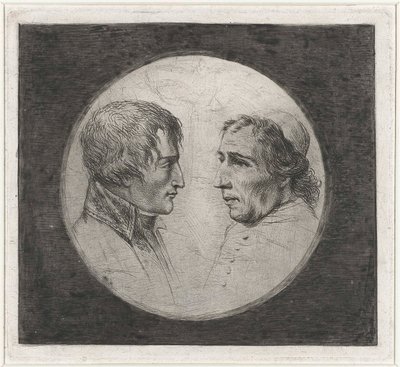 ナポレオンと教皇ピウス7世の二重肖像（1805年頃、ライクス美術館蔵） 作： Louis Bernard Coclers