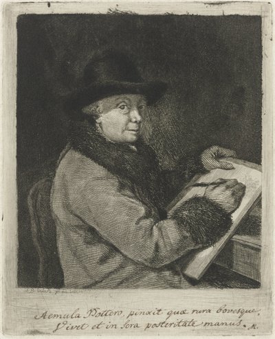 アーティストのヨハネス・ヤンソンの肖像画、ドローイング 作： Louis Bernard Coclers