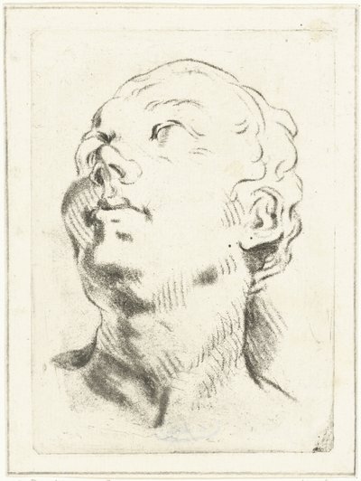頭を上げて視線を上に向けた学習シート 作： Louis Bernard Coclers